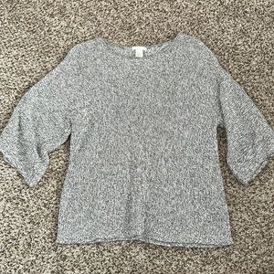 Women’s size small white, black, and grey H & M 3/4 sleeve knit sweater